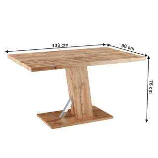 Jedálenský stôl, dub wotan, 138x90 cm, BOLAST obr-2
