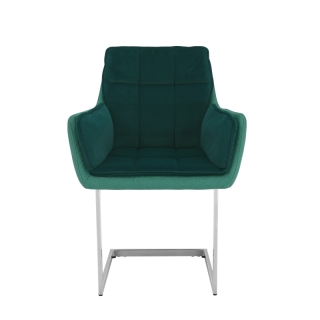 Jedálenská stolička, smaragdová Velvet látka/látka, CHIMENA obr-2