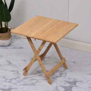 Stôl, prírodný bambus, 58x58 cm, DENICE obr-2