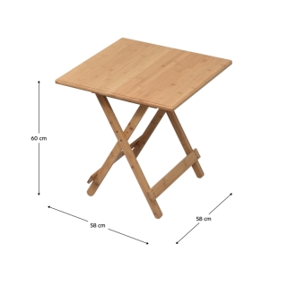 Stôl, prírodný bambus, 58x58 cm, DENICE obr-3