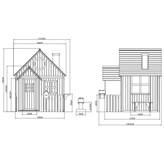 Drevený záhradný domček s lavičkou, verandou a poštovou schránkou, BULEN obr-2