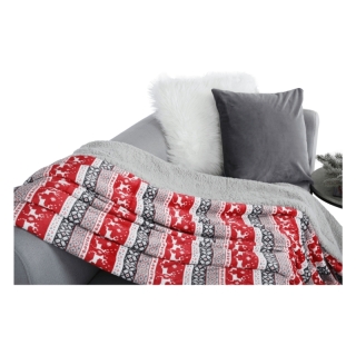 Obojstranná baránková deka, zimný motív, 150x200, RENIFE obr-3