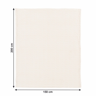 Obojstranná baránková deka, béžová/biela/vzor, 150x200, AVANTI obr-2