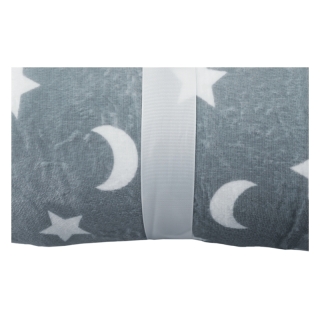 Obojstranná baránková deka, sivá/biela/vzor, 150x200, NAVO obr-3