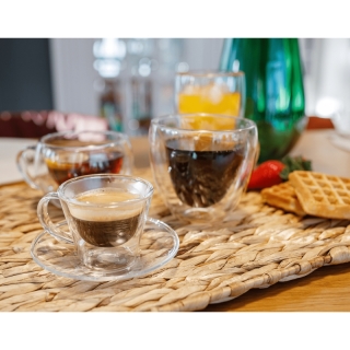 Termo poháre, set 2 ks, šálka na espresso s podšálkami, 80 ml, HOTCOOL TYP 4 obr-3