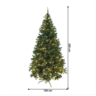Vianočný stromček so svetielkami, zelená, 220 cm, LED450, CHRISTMAS TYP 5 obr-1