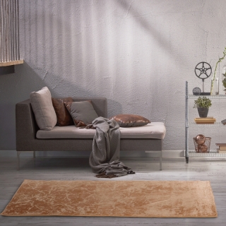 Moderný koberec, béžová/zlatý vzor, 80x150, RAKEL obr-2