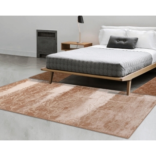 Moderný koberec, béžová/zlatý vzor, 80x150, RAKEL obr-3
