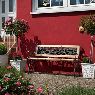 Záhradná lavička, čierna/prírodná, FAIZA obr-5