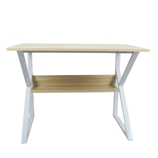 Písací stôl s policou, dub prírodný/biela, TARCAL 80 obr-7