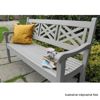 Drevená záhradná lavička, sivá, 150 cm, FABLA obr-7