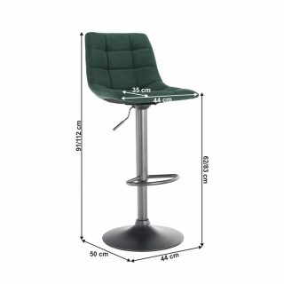 Barová stolička, zelená/čierna, LAHELA obr-7