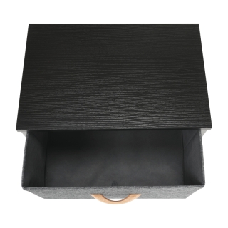 Komoda/nočný stolík s látkovými šuplíkmi, čierna/tmavosivá, PALMERA TYP 1 obr-9