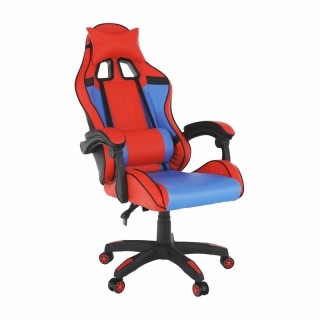 Kancelárske/herné kreslo, modrá/červená, SPIDEX obr-7