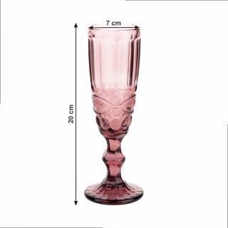 Poháre na šampanské, set 6 ks, 150 ml, ružová, vintage, FREGATA TYP 4 obr-8