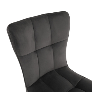 Dizajnová jedálenská stolička, tmavosivá Velvet látka, EPONA obr-4