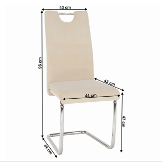 Jedálenská stolička, béžová Dulux Velvet látka/svetlé šitie, ABIRA NEW obr-3