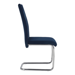 Jedálenská stolička, modrá Velvet látka/svetlé šitie, ABIRA NEW obr-5