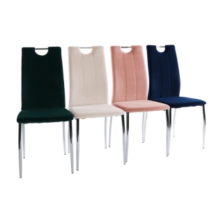 Jedálenská stolička, béžová Dulux Velvet látka/chróm, OLIVA NEW obr-9