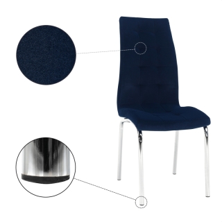 Jedálenská stolička, modrá Velvet látka/chróm, GERDA NEW obr-9