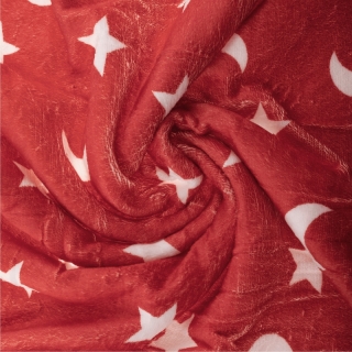 Obojstranná baránková deka, oxy fire červená/biela/vzor, 150x200, NAVO obr-9