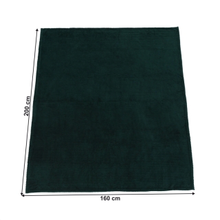 Plyšová pruhovaná deka, smaragdová, 160x200cm, TELAL obr-4