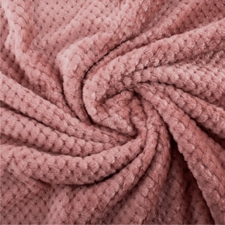 Plyšová kockovaná deka, ružová, 160x200cm, ENNIS obr-2