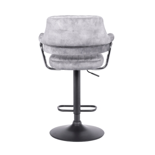 Barová stolička, sivá látka s efektom brúsenej kože, ACANTA obr-6