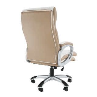 Kancelárske kreslo, biela/hnedá ekokoža, KOLO obr-4