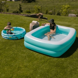Detský nafukovací bazén, modrá/vzor, LOME obr-4