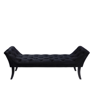 Dizajnová lavica, čierna Velvet látka/kaučukové drevo, 160 cm, HEMY TYP 1 obr-1