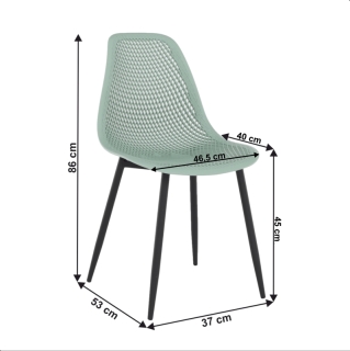 Jedálenská stolička, zelená/čierna, TEGRA TYP 2 obr-1
