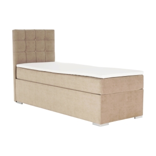 Boxspringová posteľ, jednolôžko, svetlohnedá, 90x200, pravá, DANY obr-2