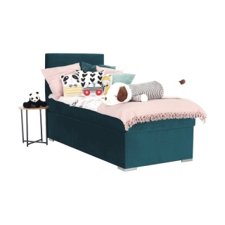 Boxspringová posteľ, jednolôžko, zelená, 80x200, pravá, SAFRA obr-2