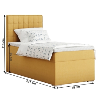 Boxspringová posteľ, jednolôžko, horčicová, 80x200, ľavá, TERY obr-9