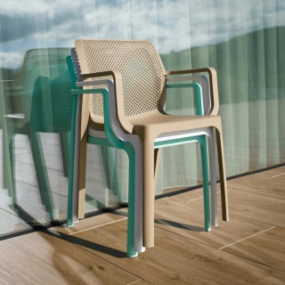 Stohovateľná stolička, mentolová/plast, FRENIA obr-3