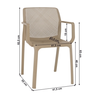 Stohovateľná stolička, sivohnedá taupe/plast, FRENIA obr-3