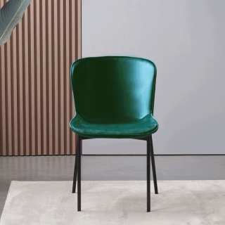 Jedálenská stolička, smaragdová Velvet látka, ADENA obr-1