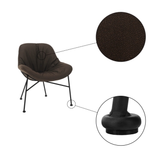 Jedálenská stolička, látka s efektom brúsenej kože hnedá, KALIFA obr-4