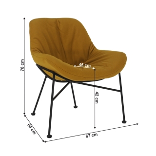 Jedálenská stolička, látka s efektom brúsenej kože camel, KALIFA obr-3