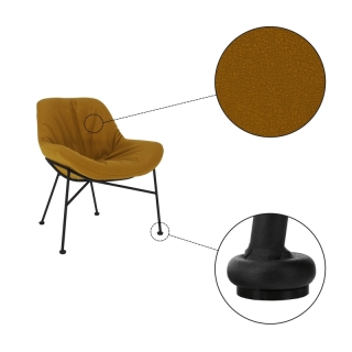 Jedálenská stolička, látka s efektom brúsenej kože camel, KALIFA obr-4