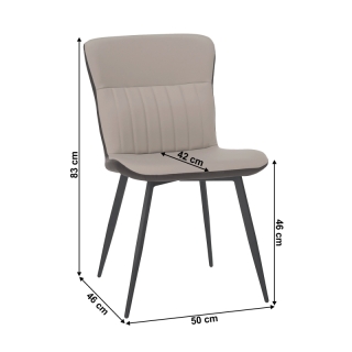 Jedálenská stolička, ekokoža, béžová/hnedá, KLARISA obr-1