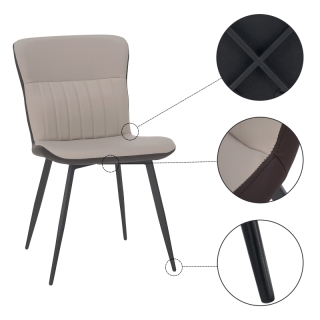 Jedálenská stolička, ekokoža, béžová/hnedá, KLARISA obr-2