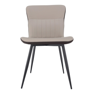 Jedálenská stolička, ekokoža, béžová/hnedá, KLARISA obr-3