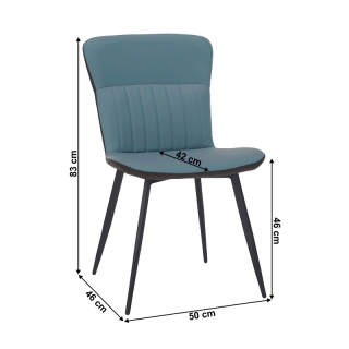Jedálenská stolička, ekokoža, modrá/hnedá, KLARISA obr-1