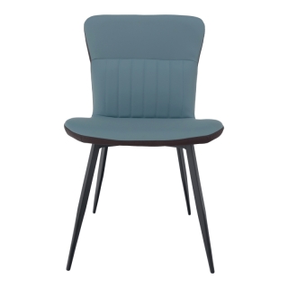 Jedálenská stolička, ekokoža, modrá/hnedá, KLARISA obr-3