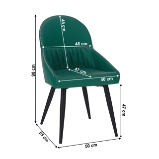 Jedálenská stolička, ekokoža zelená/kov, KALINA obr-1