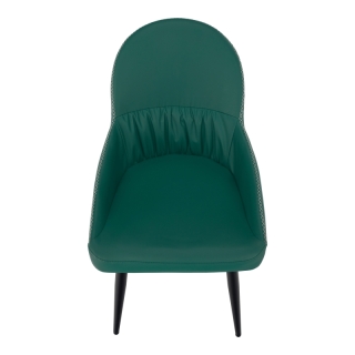 Jedálenská stolička, ekokoža zelená/kov, KALINA obr-3