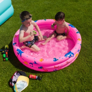 Detský nafukovací bazén, ružová/vzor, LOME obr-2