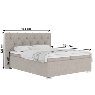 Boxspringová posteľ 160x200, sivohnedná Taupe, MORINA obr-4
